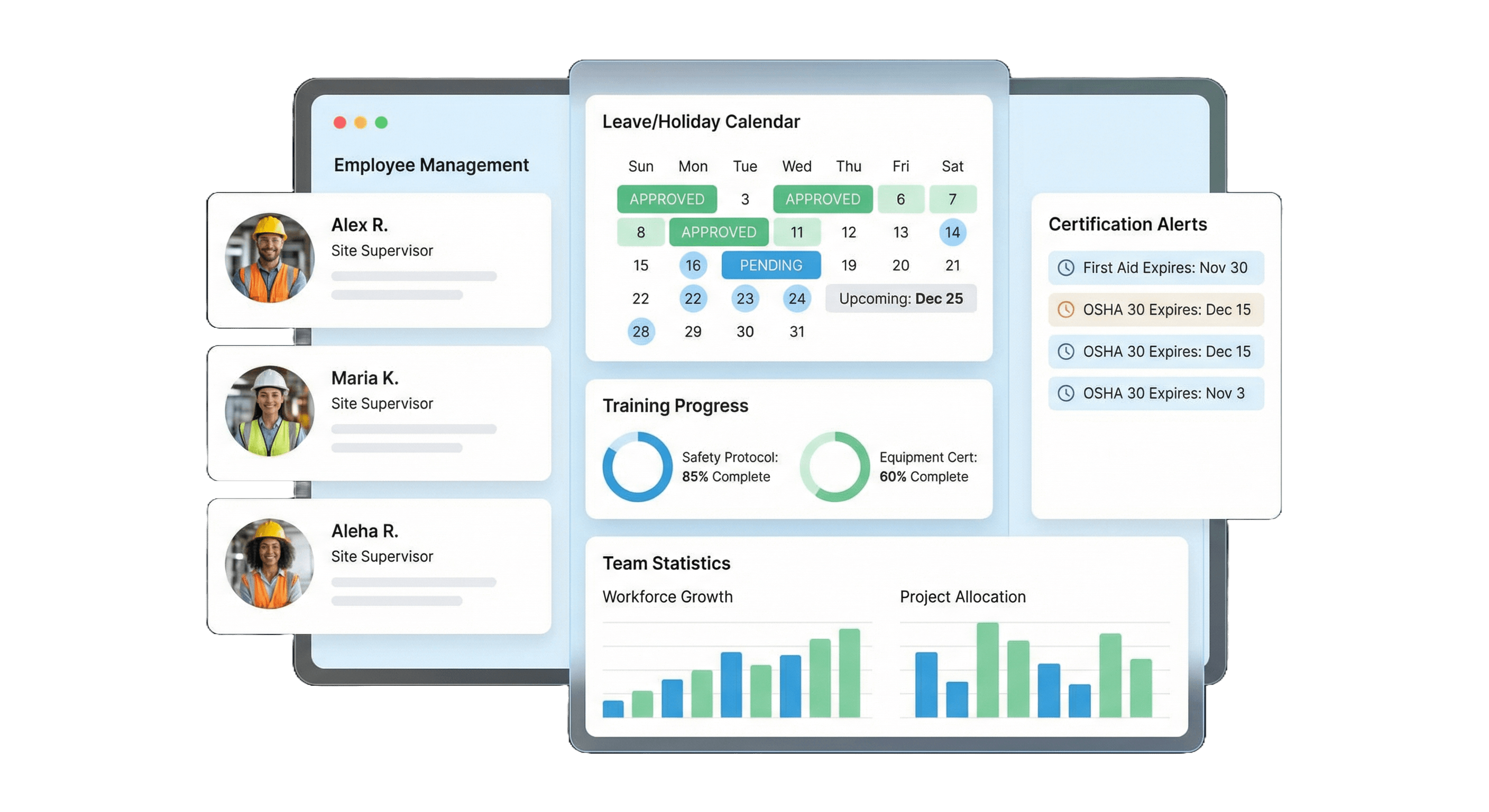 StoneRise HR Management - Complete workforce management with built-in training platform
